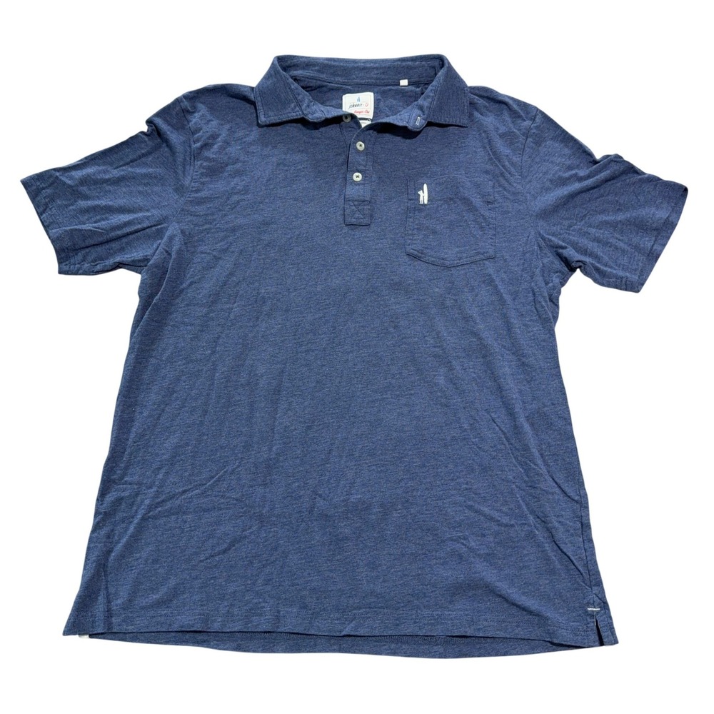 Johnnie-O Polo Shirt Mens Large Blue Hangin Out Pocket Short Sleeve Casual Golf
